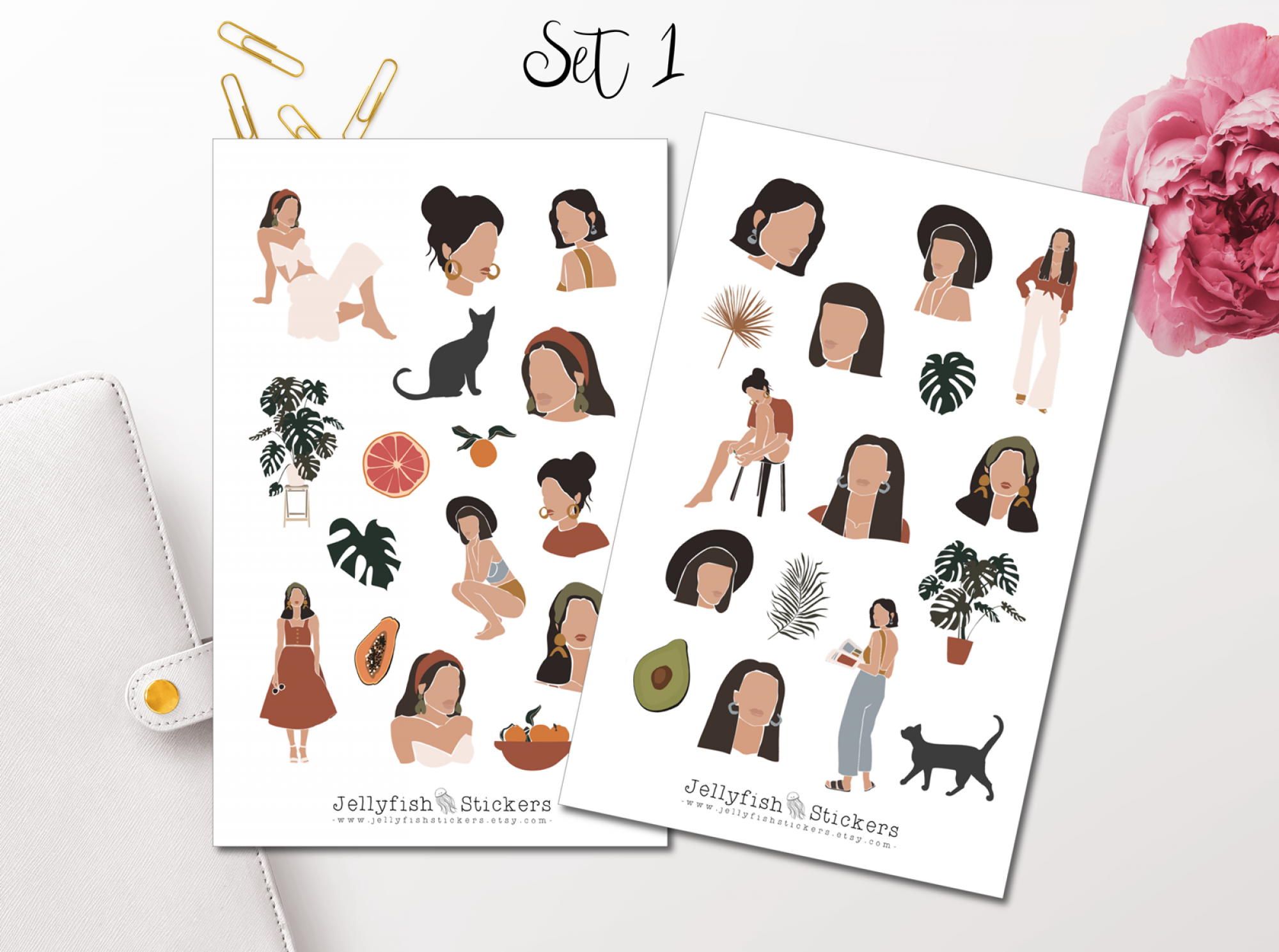 Frauen Sommer Sticker Set